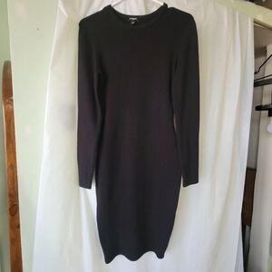 Express Black Long Sleeve Midi Dress